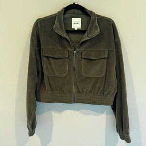 Aerie Groove On Velour Crop Jacket